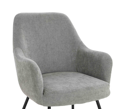 Arden Set of 2 Light Grey Fabric Dining Chairs with Arms