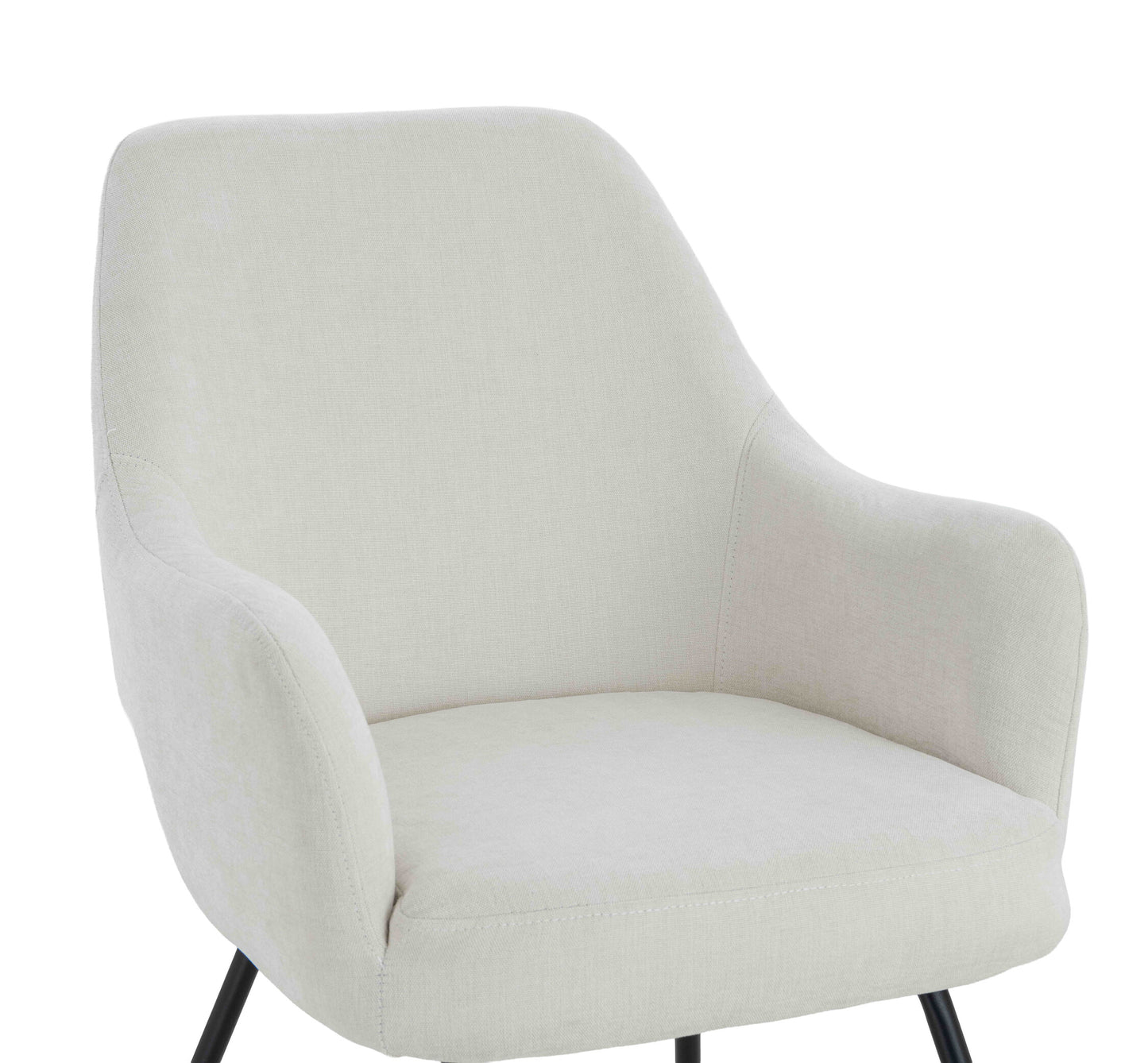 Arden Set of 2 Light Beige Fabric Dining Chairs with Arms