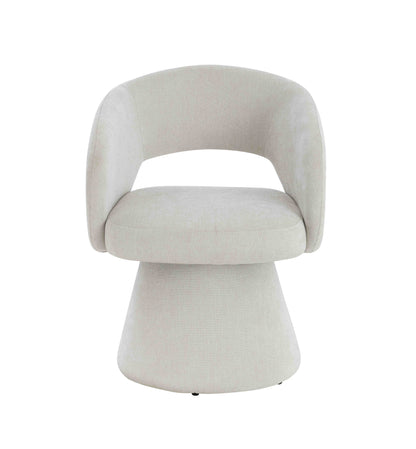 Arden Textured Beige Fabric Curved Dining Chair
