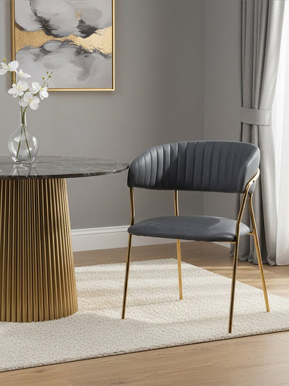 Lorena Dark Grey Faux Leather Dining Chair