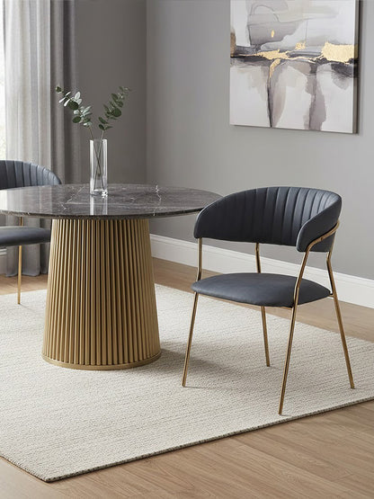 Lorena Dark Grey Faux Leather Dining Chair