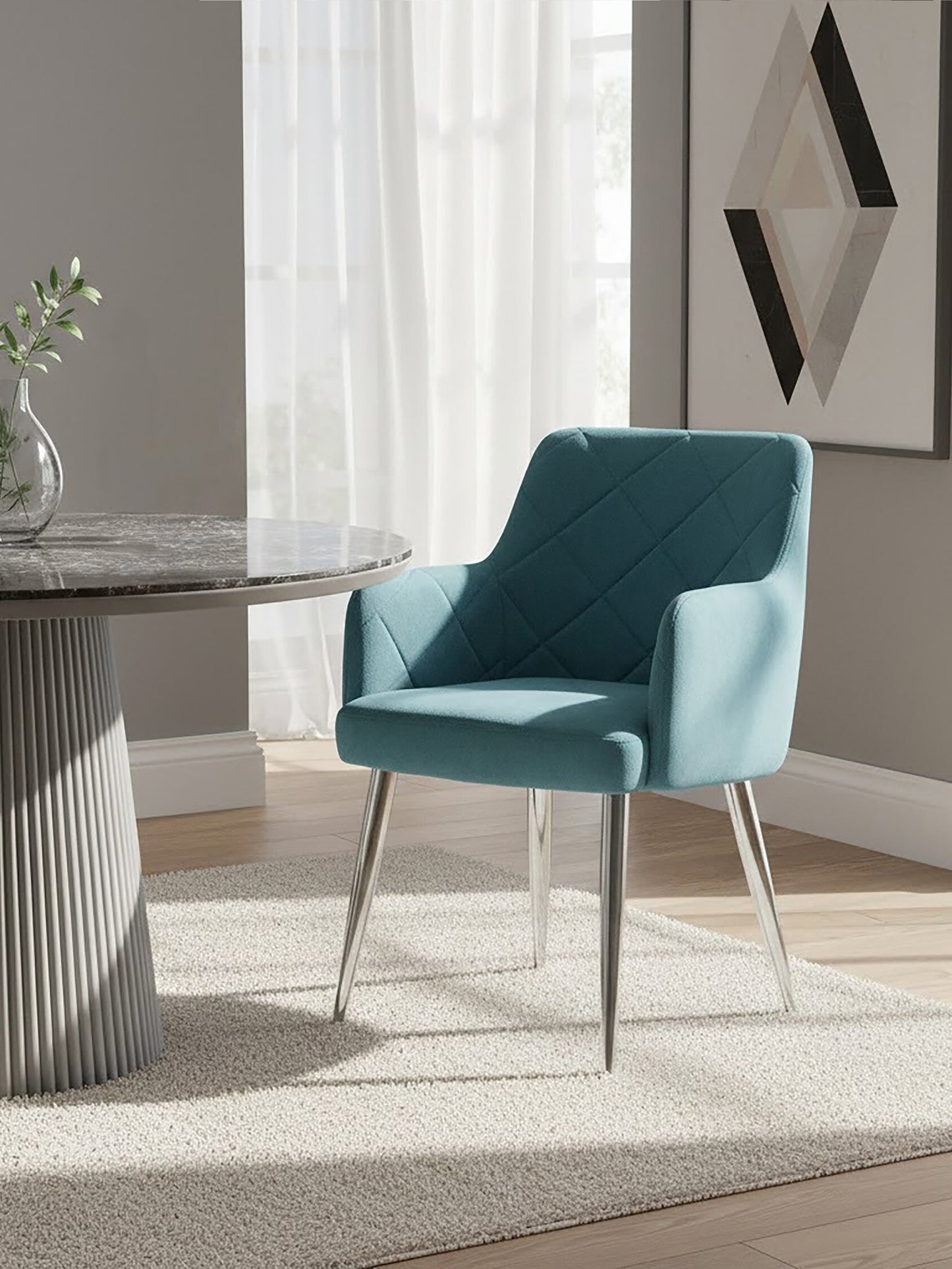 Lorena Light Blue Splayed Dining Chair