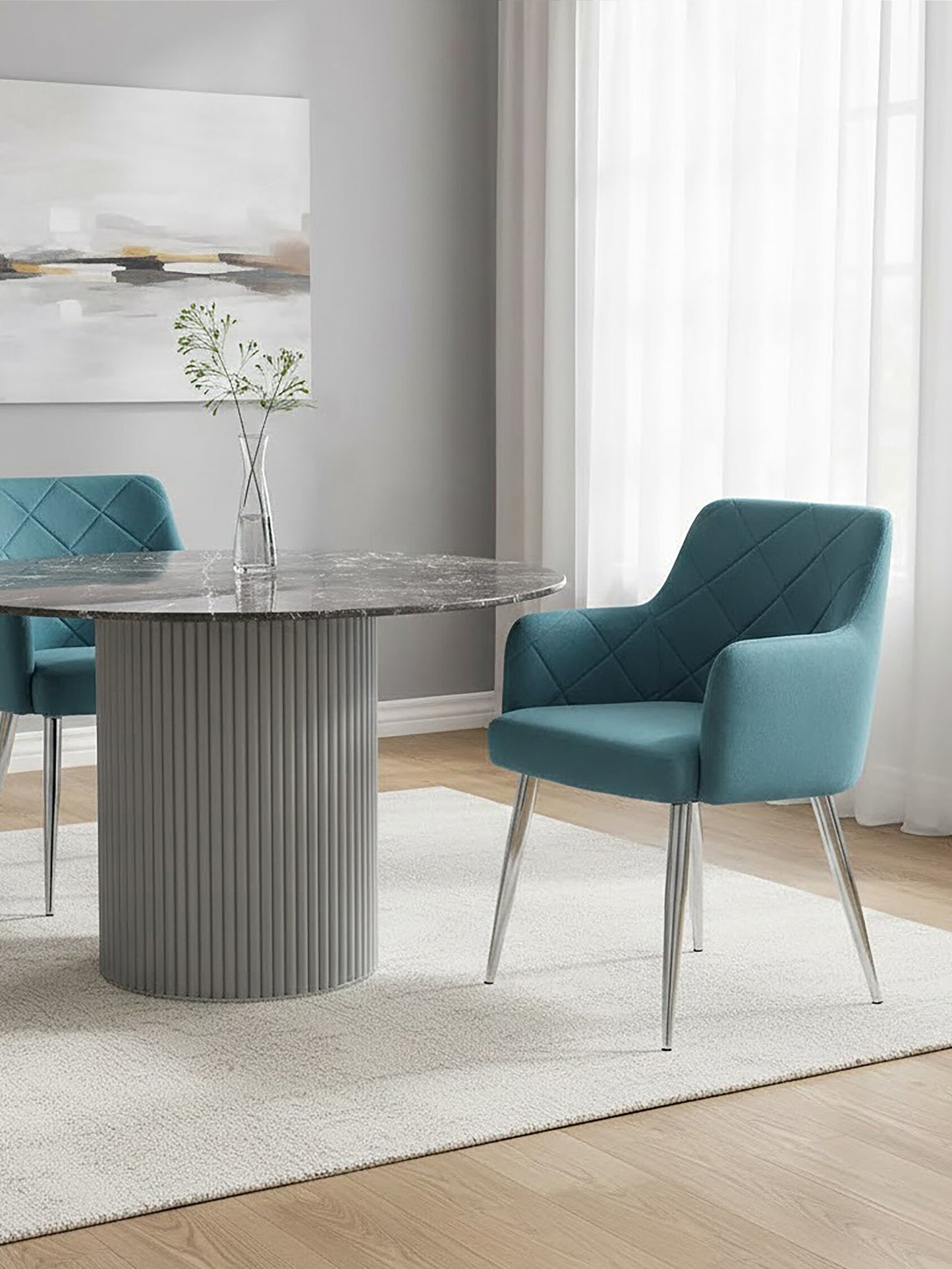 Lorena Light Blue Splayed Dining Chair