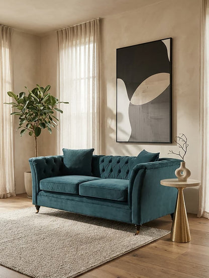 Gina Midnight Velvet Chesterfield Two Seater Sofa