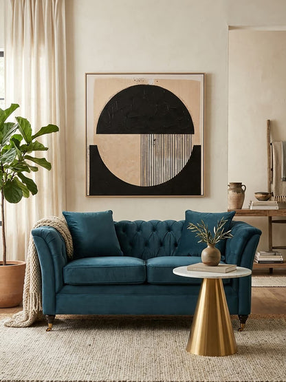 Gina Midnight Velvet Chesterfield Two Seater Sofa
