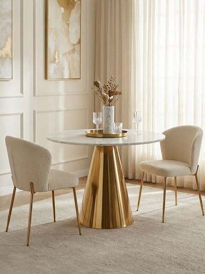Dahlia White Marble Top Dining Table