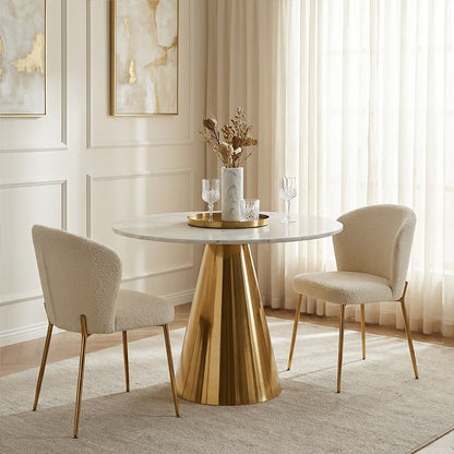Dahlia White Marble Top Dining Table