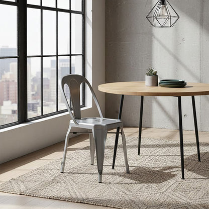 Industrial Grey Industrial Metal Dining Chair