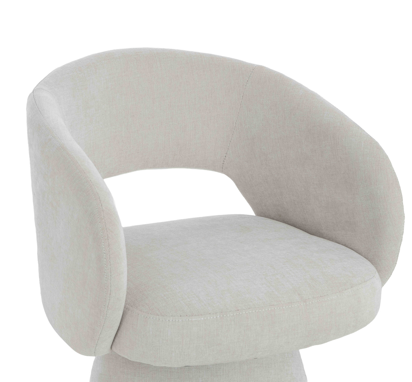 Arden Textured Beige Fabric Curved Dining Chair