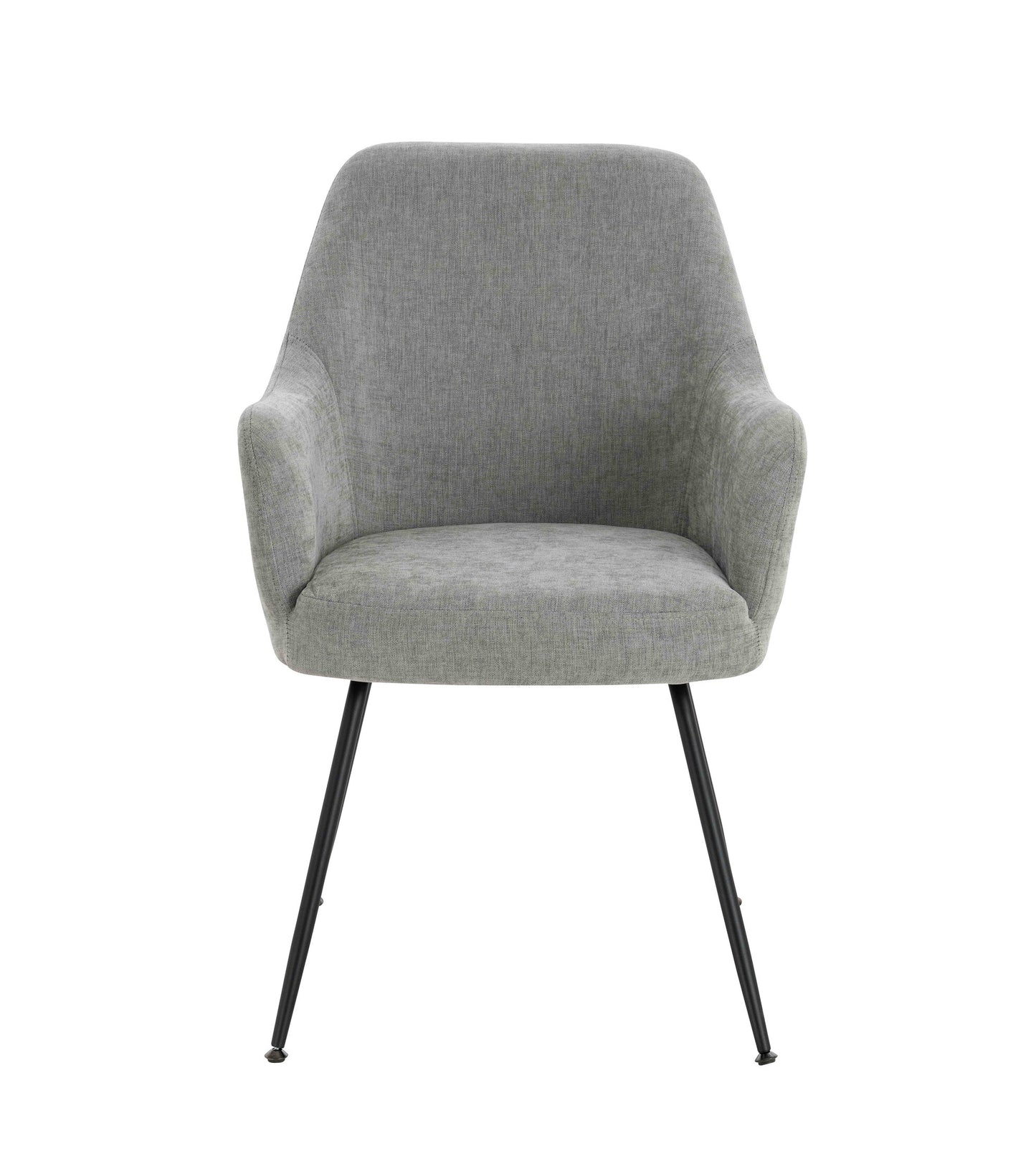 Arden Set of 2 Light Grey Fabric Dining Chairs with Arms