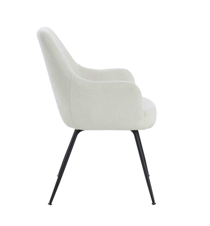 Arden Set of 2 Light Beige Fabric Dining Chairs with Arms