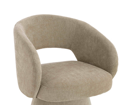 Arden Stone Fabric Curved Dining Chair