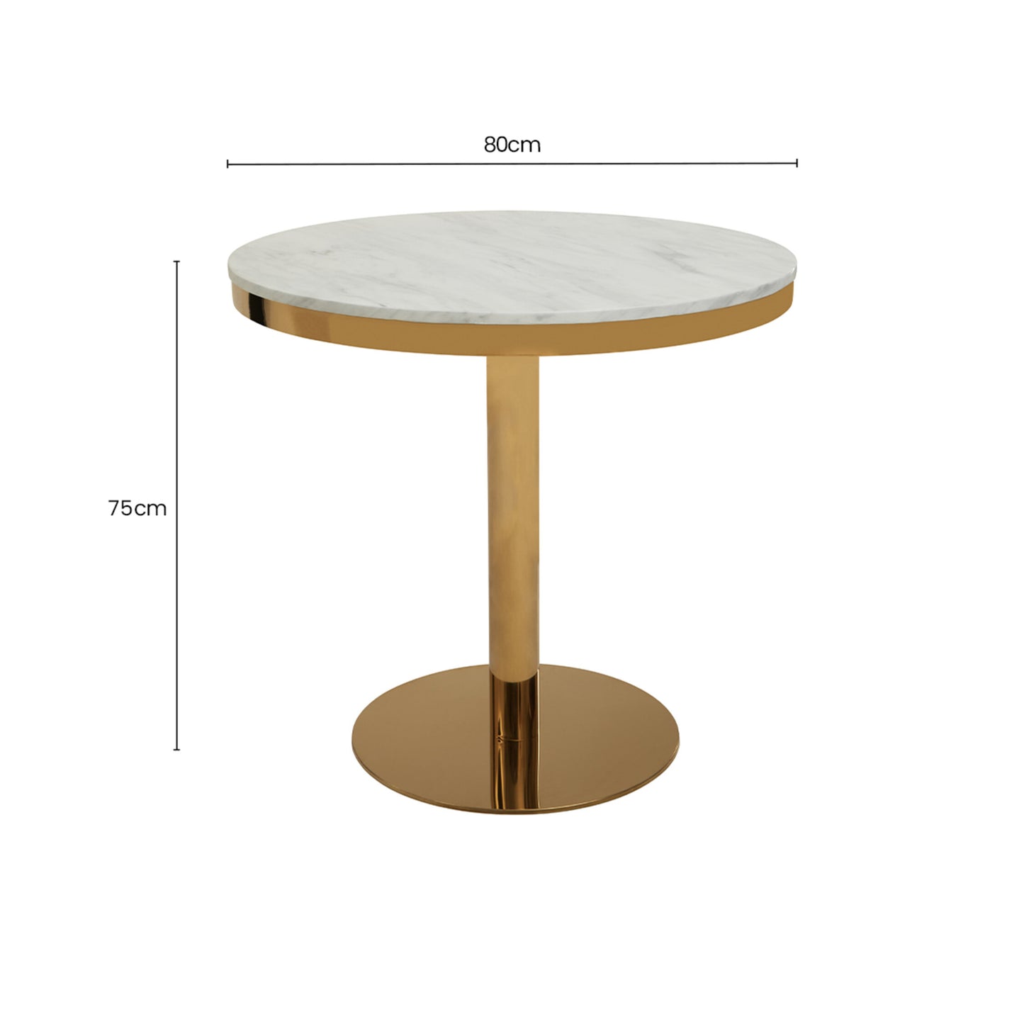 Dahlia Round Marble Dining Table With Gold Base