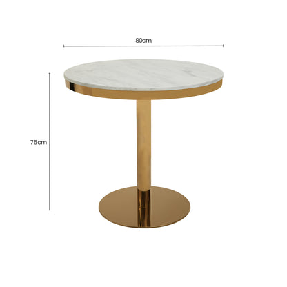 Dahlia Round Marble Dining Table With Gold Base