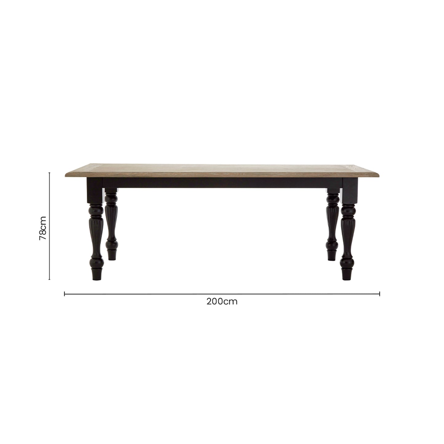 Davenport Grey Wash and Antique Black Dining Table