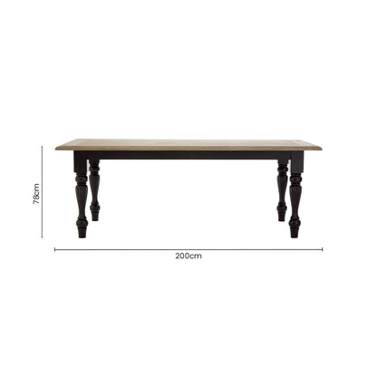 Davenport Grey Wash and Antique Black Dining Table