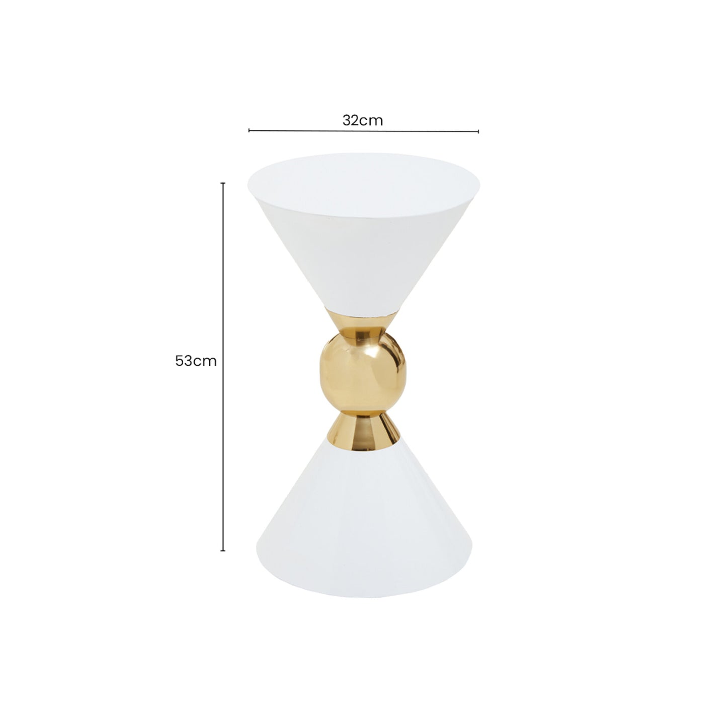 Angelique White And Gold Finish Side Table