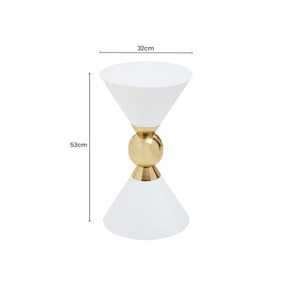 Angelique White And Gold Finish Side Table