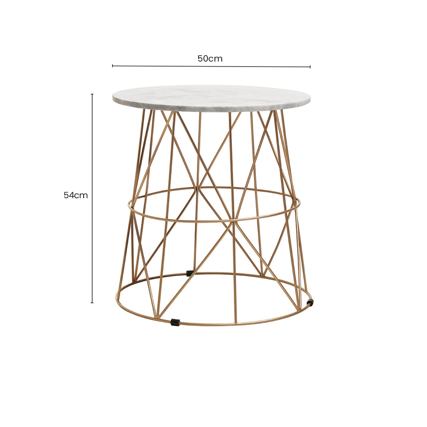 Roma White Marble Round Side Table