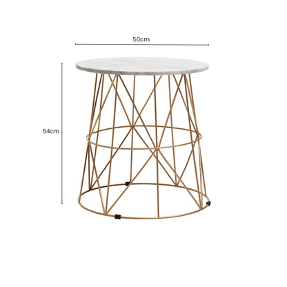 Roma White Marble Round Side Table