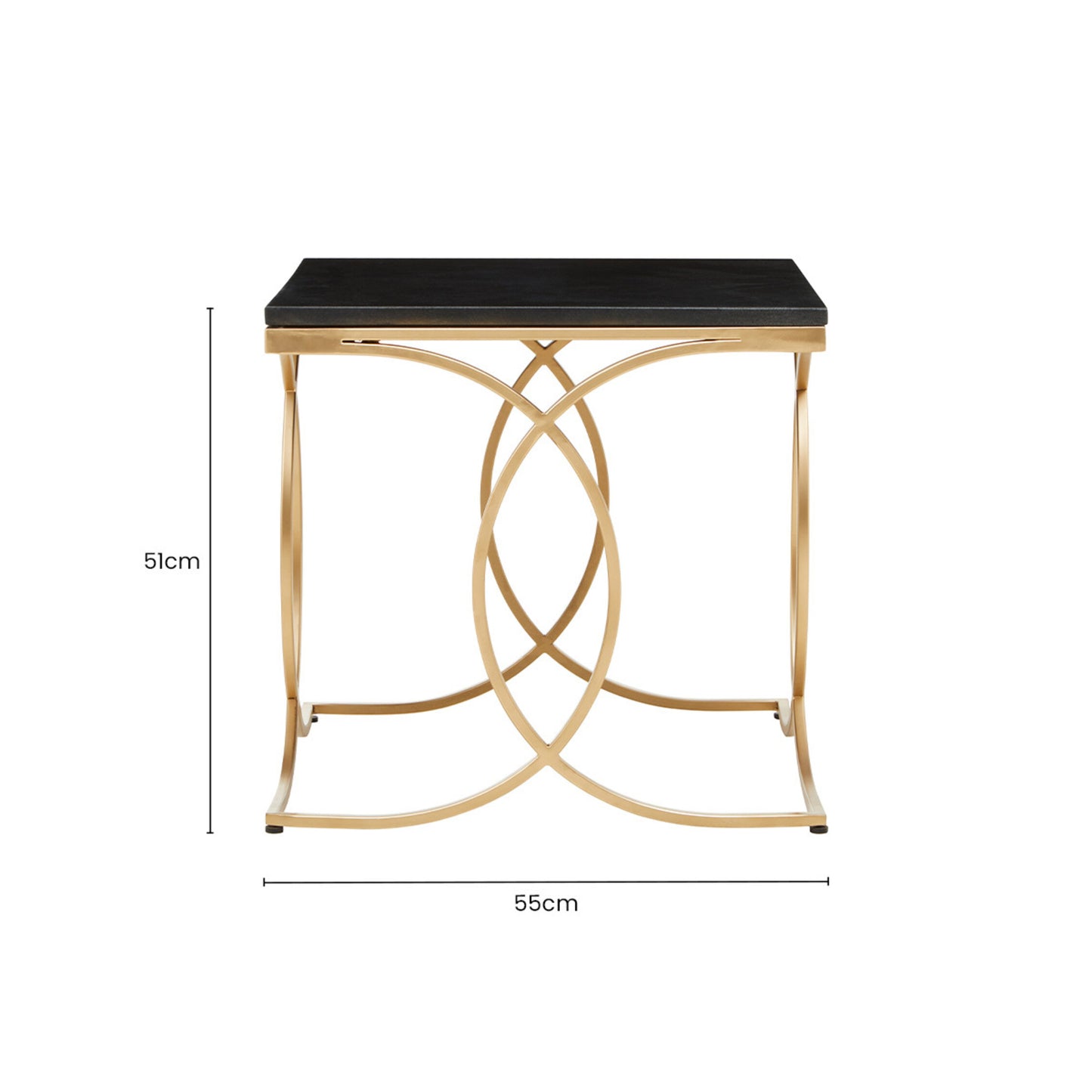 Katerina Black Marble Gold Side Table