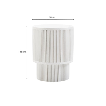 Tula Whitewash Mango Wood Ridge Side Table