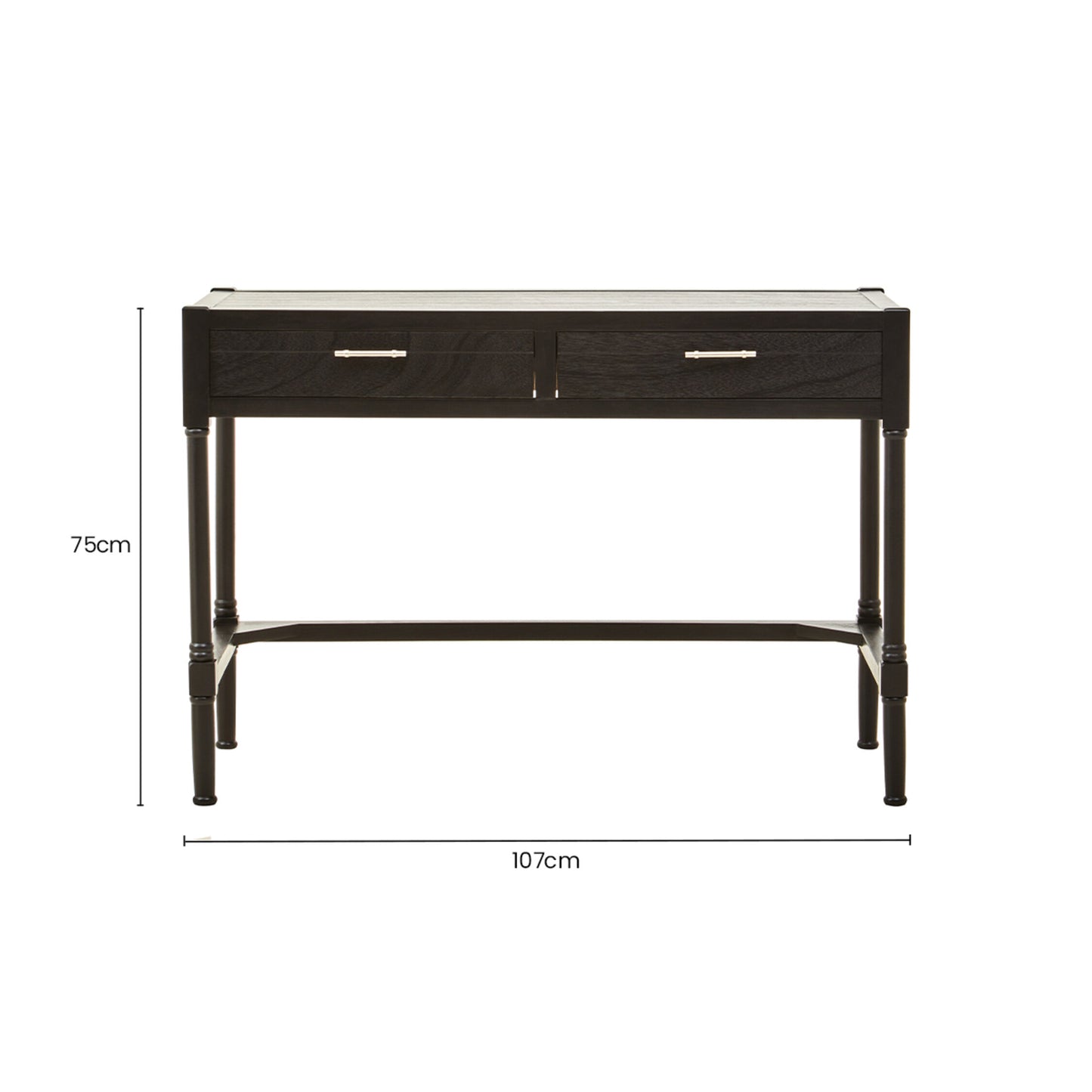 Cambridge 2 Drawer Black Finish Desk