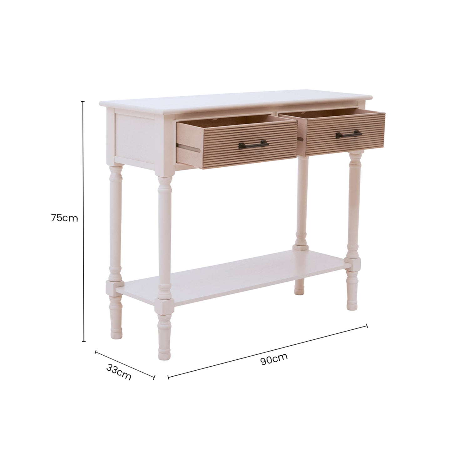 Cambridge 2 Drawers White Console Table