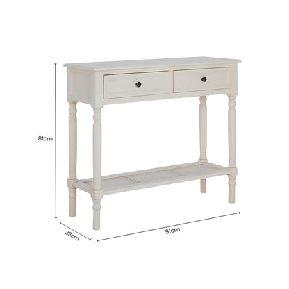 Cambridge White Console Table with 2 Drawers