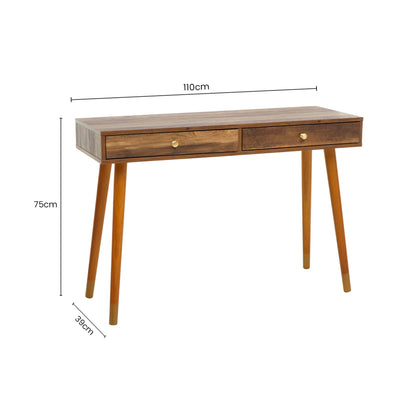 Oscar Wood Veneer Console Table with 2 Drawers