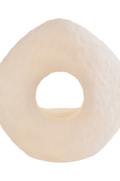 Mykonos Cream Textured Geometric Sculpture