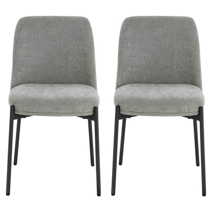 Arden Set of 2 Light Grey Textured Fabric Bar Stools
