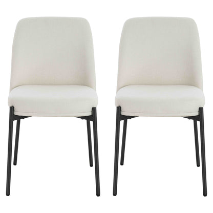 Arden Set of 2 Light Beige Textured Fabric Bar Stools