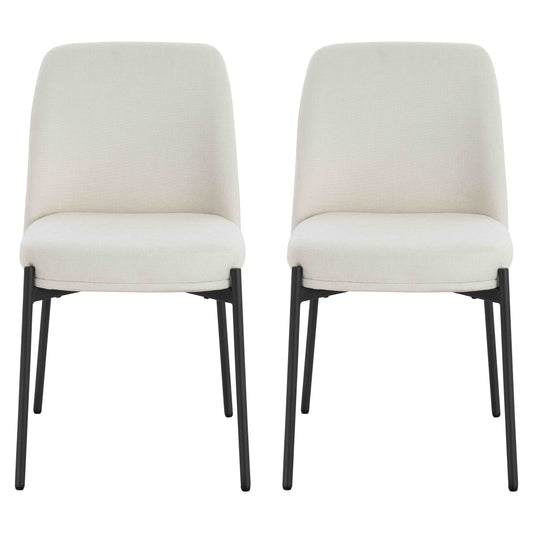 Arden Set of 2 Light Beige Textured Fabric Bar Stools