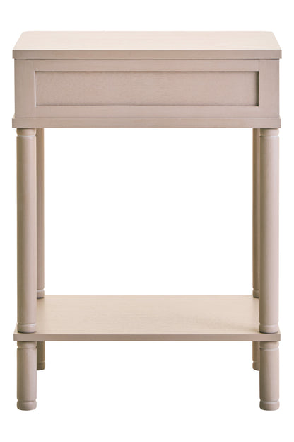 Cambridge One Drawer Reed Detail Taupe Wood Side Table