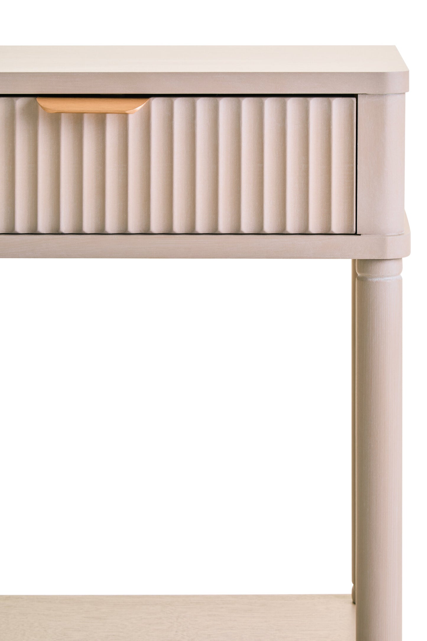 Cambridge One Drawer Reed Detail Taupe Wood Side Table