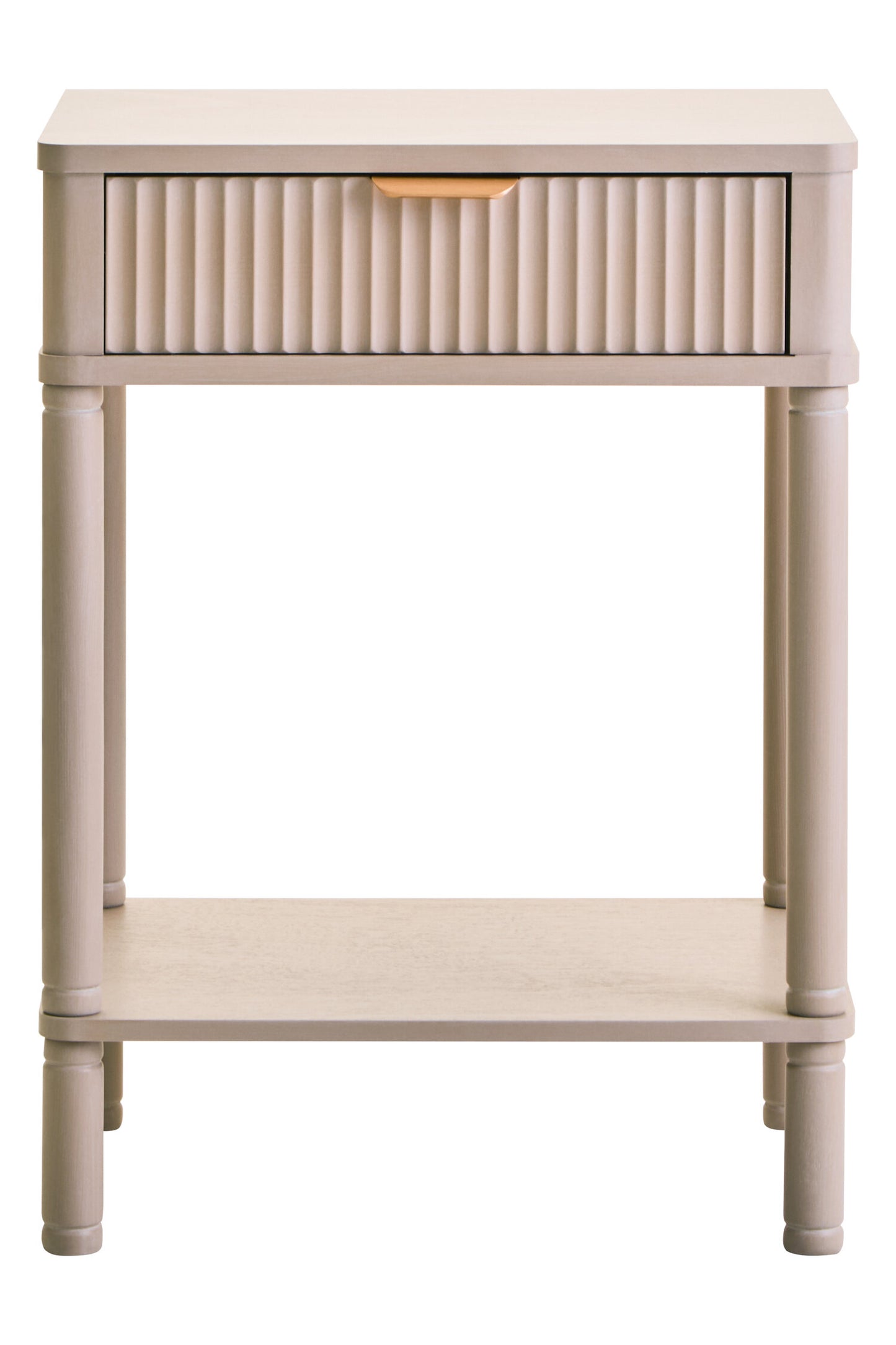 Cambridge One Drawer Reed Detail Taupe Wood Side Table