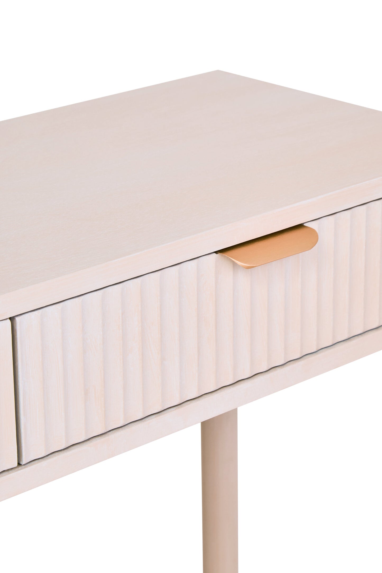 Cambridge 2 Drawer Reed Detail Taupe Wood Console Table