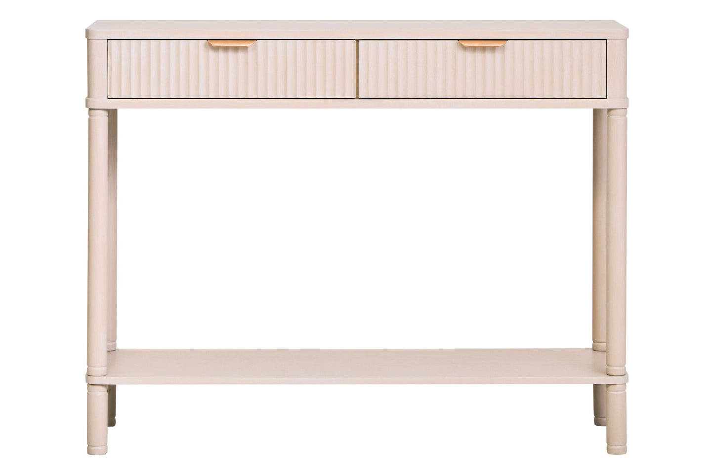 Cambridge 2 Drawer Reed Detail Taupe Wood Console Table