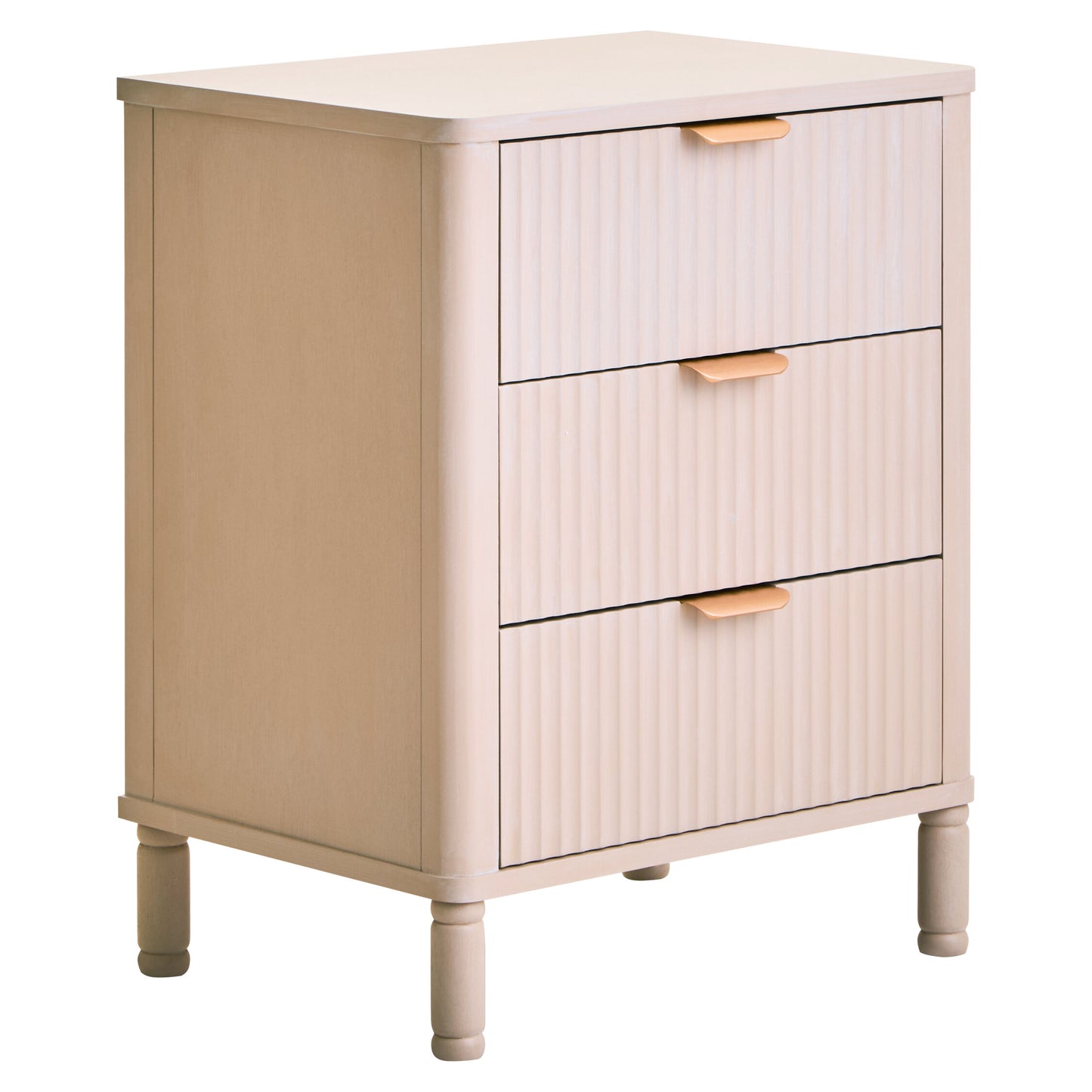 Cambridge Reed Detail Taupe Finish Three Drawer Chest