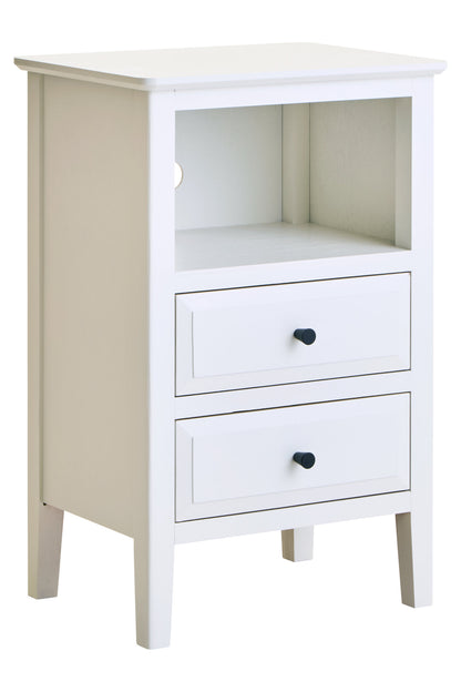 Cambridge Industrial White 2-Drawer Wooden Bedside
