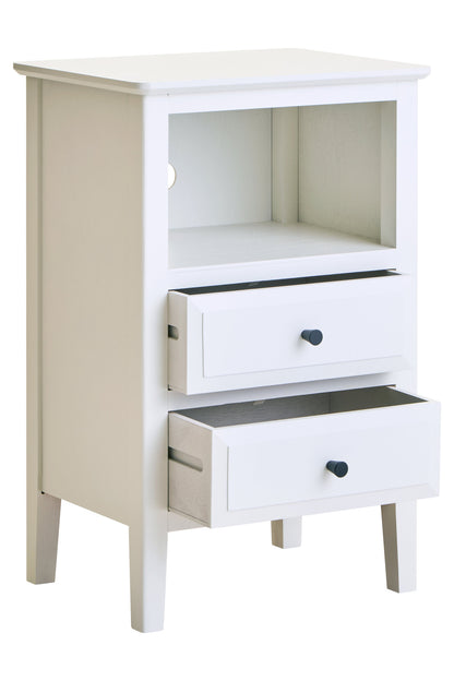 Cambridge Industrial White 2-Drawer Wooden Bedside