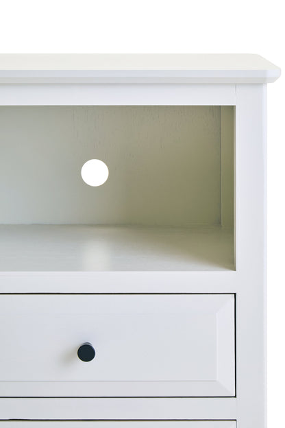 Cambridge Industrial White 2-Drawer Wooden Bedside