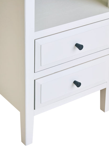 Cambridge Industrial White 2-Drawer Wooden Bedside