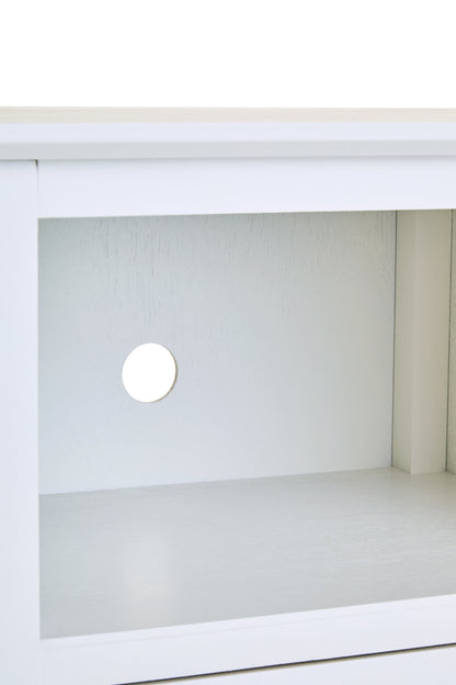Cambridge Industrial White 2-Drawer Wooden Bedside