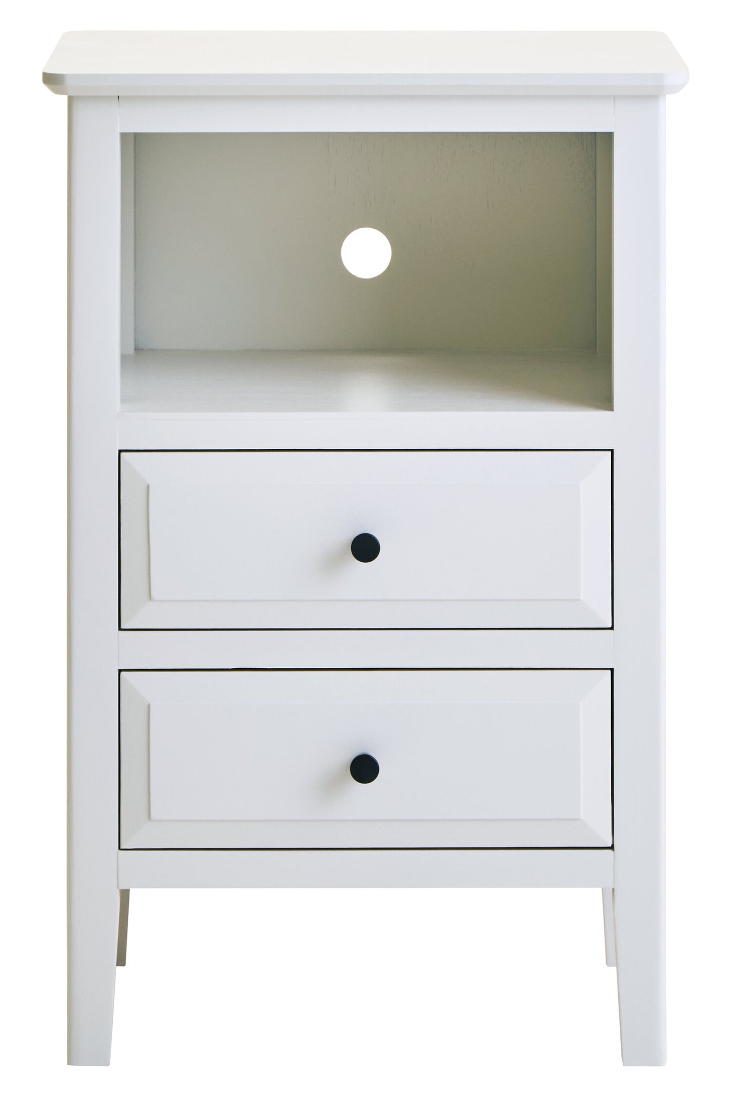 Cambridge Industrial White 2-Drawer Wooden Bedside