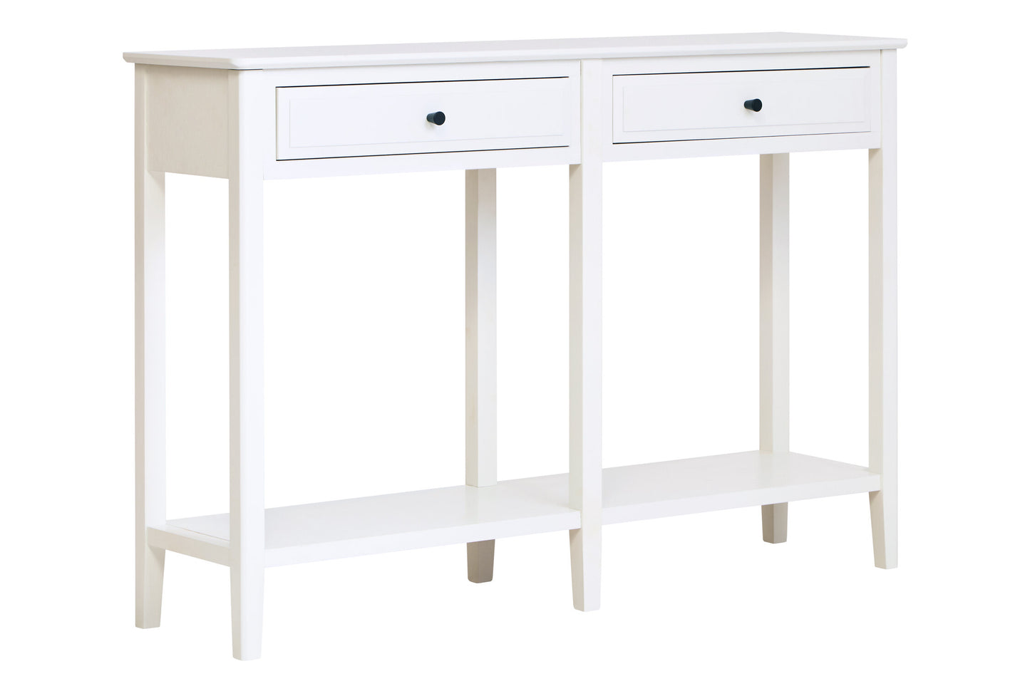 Cambridge Industrial White 2-Drawer Wooden Console Table