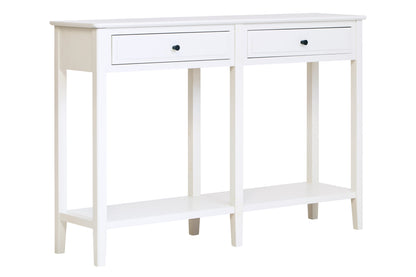 Cambridge Industrial White 2-Drawer Wooden Console Table