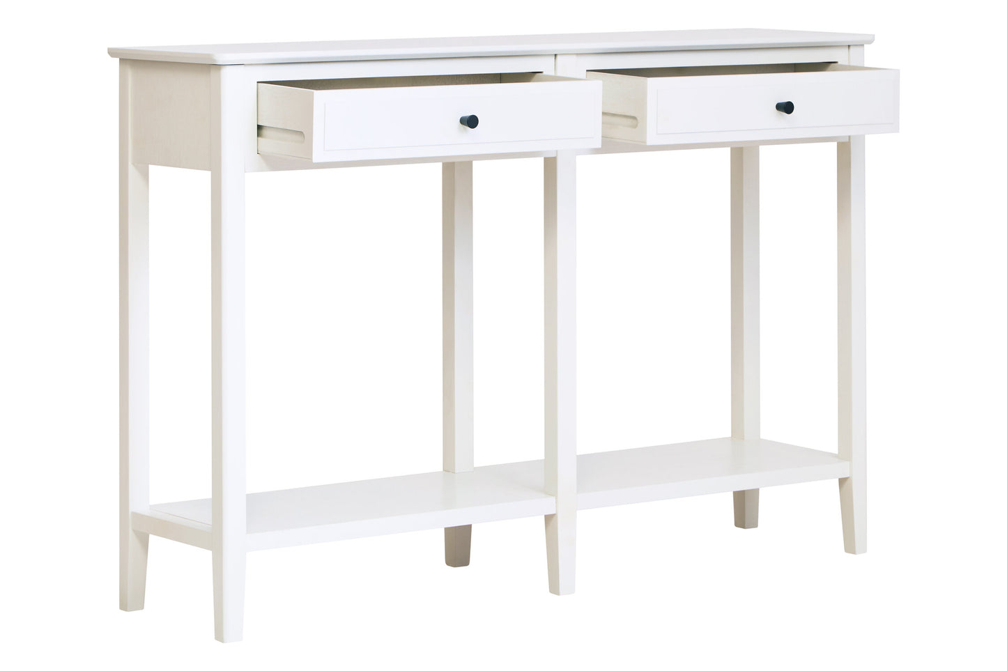 Cambridge Industrial White 2-Drawer Wooden Console Table