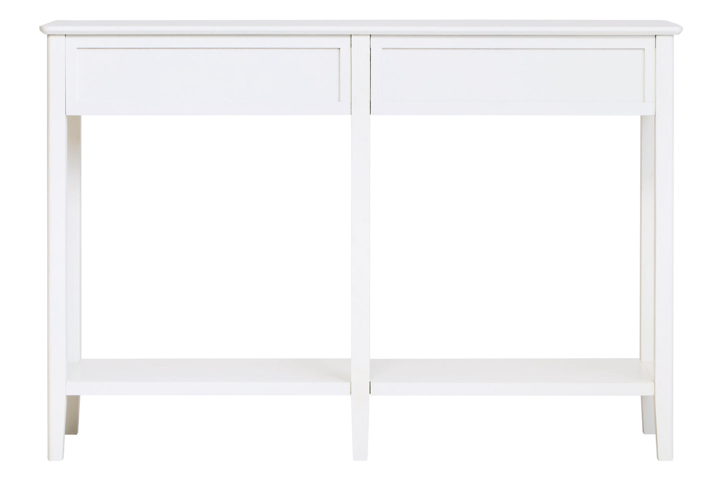 Cambridge Industrial Two Drawer White Wooden Console Table | Bali & Blue